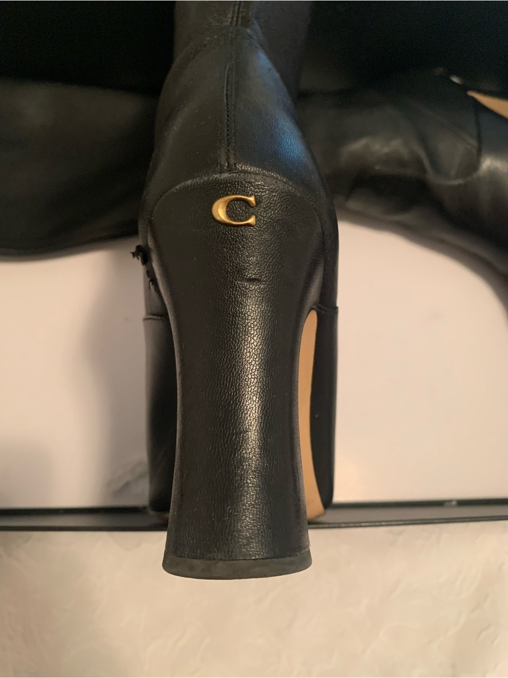 Coach CeCe Black Leather Boot - Size 10 - Picture 3 of 9